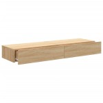 vidaXL Comode TV cu lumini LED, 2 buc., stejar sonoma, 60x35x15,5 cm