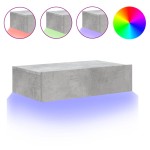 vidaXL Comodă TV cu lumini LED, gri beton, 60x35x15,5 cm