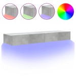 vidaXL Comode TV cu lumini LED, 2 buc., gri beton, 60x35x15,5 cm