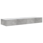 vidaXL Comode TV cu lumini LED, 2 buc., gri beton, 60x35x15,5 cm