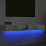 vidaXL Comode TV cu lumini LED, 2 buc., gri beton, 60x35x15,5 cm