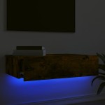 vidaXL Comodă TV cu lumini LED, stejar fumuriu, 60x35x15,5 cm