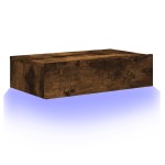 vidaXL Comodă TV cu lumini LED, stejar fumuriu, 60x35x15,5 cm