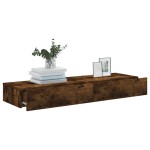 vidaXL Comode TV cu lumini LED, 2 buc., stejar fumuriu, 60x35x15,5 cm