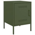 vidaXL Noptiere, 2 buc., verde olive, 36x39x50,5 cm, oțel