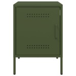vidaXL Noptiere, 2 buc., verde olive, 36x39x50,5 cm, oțel