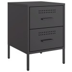 vidaXL Noptiere, 2 buc., negru, 36x39x50,5 cm, oțel vidaXL Noptiere, 2 buc., negru, 36x39x50,5 cm, oțel