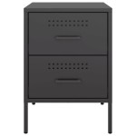 vidaXL Noptiere, 2 buc., negru, 36x39x50,5 cm, oțel vidaXL Noptiere, 2 buc., negru, 36x39x50,5 cm, oțel