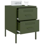 vidaXL Noptiere, 2 buc., verde olive, 36x39x50,5 cm, oțel vidaXL Noptiere, 2 buc., verde olive, 36x39x50,5 cm, oțel