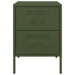 vidaXL Noptiere, 2 buc., verde olive, 36x39x50,5 cm, oțel vidaXL Noptiere, 2 buc., verde olive, 36x39x50,5 cm, oțel