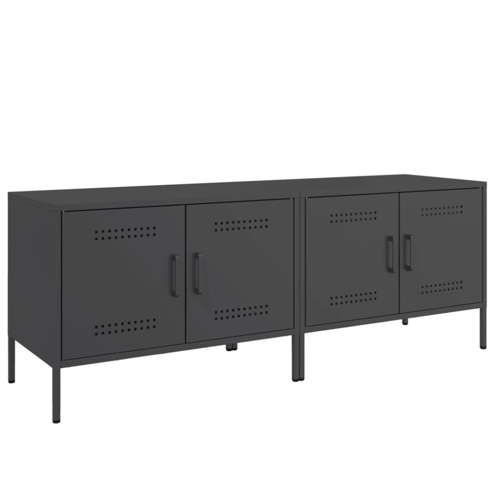 vidaXL Dulapuri TV, 2 buc., negru, 68x39x50,5 cm, oțel