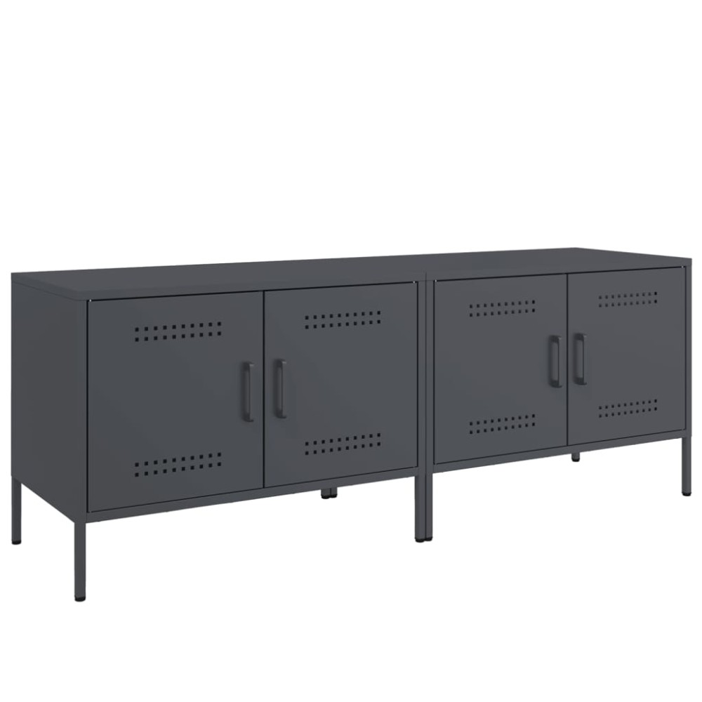 vidaXL Dulapuri TV, 2 buc., antracit, 68x39x50,5 cm, oțel