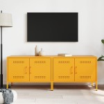 vidaXL Comodă TV, 2 buc., galben muștar, 68x39x50,5 cm, oțel vidaXL Comodă TV, 2 buc., galben muștar, 68x39x50,5 cm, oțel