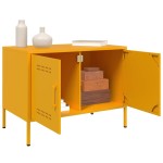 vidaXL Comodă TV, 2 buc., galben muștar, 68x39x50,5 cm, oțel vidaXL Comodă TV, 2 buc., galben muștar, 68x39x50,5 cm, oțel