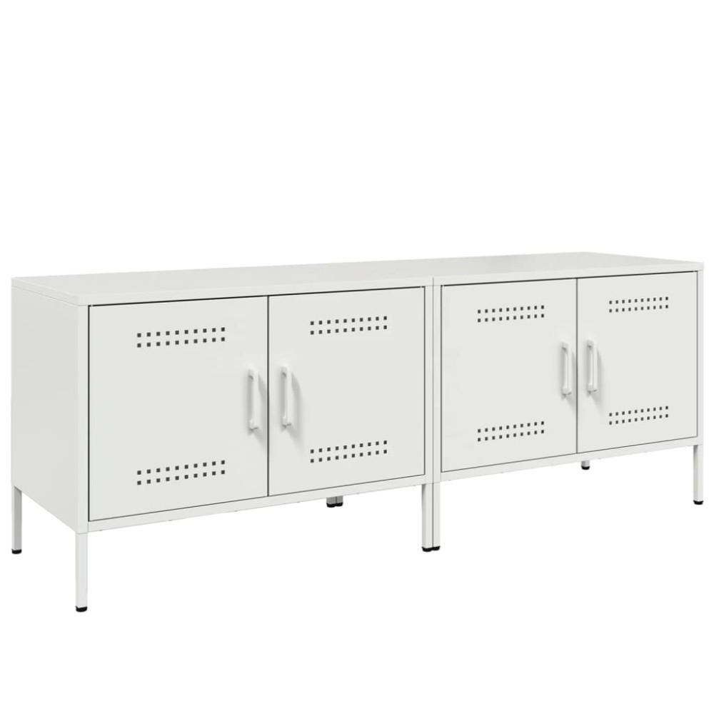 vidaXL Dulapuri TV, 2 buc., alb, 68x39x50,5 cm, oțel