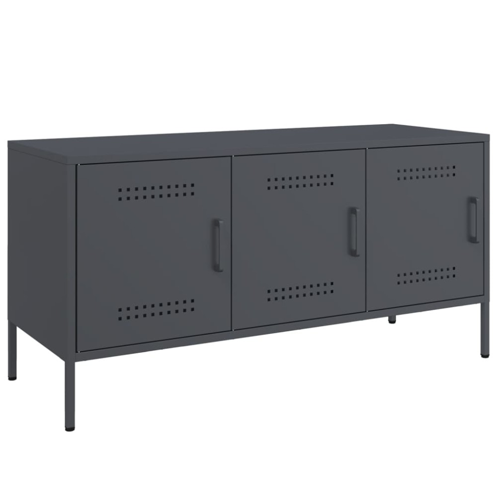 vidaXL Dulap TV, antracit, 100,5x39x50,5 cm, oțel