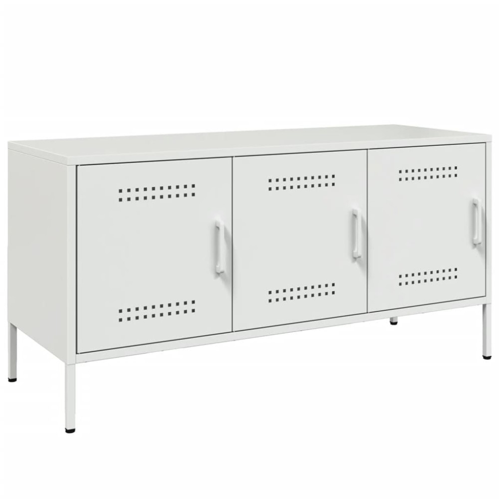 vidaXL Dulap TV, alb, 100,5x39x50,5 cm, oțel
