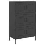 vidaXL Dulap înalt, negru, 68x39x113 cm, oțel