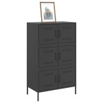 vidaXL Dulap înalt, negru, 68x39x113 cm, oțel