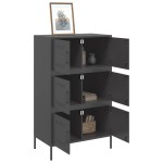 vidaXL Dulap înalt, negru, 68x39x113 cm, oțel