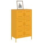 vidaXL Dulap înalt, galben muștar, 68x39x113 cm, oțel vidaXL Dulap înalt, galben muștar, 68x39x113 cm, oțel