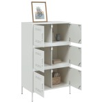 vidaXL Dulap înalt, alb, 68x39x113 cm, oțel vidaXL Dulap înalt, alb, 68x39x113 cm, oțel