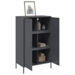 vidaXL Dulap înalt, antracit, 68x39x113 cm, oțel vidaXL Dulap înalt, antracit, 68x39x113 cm, oțel