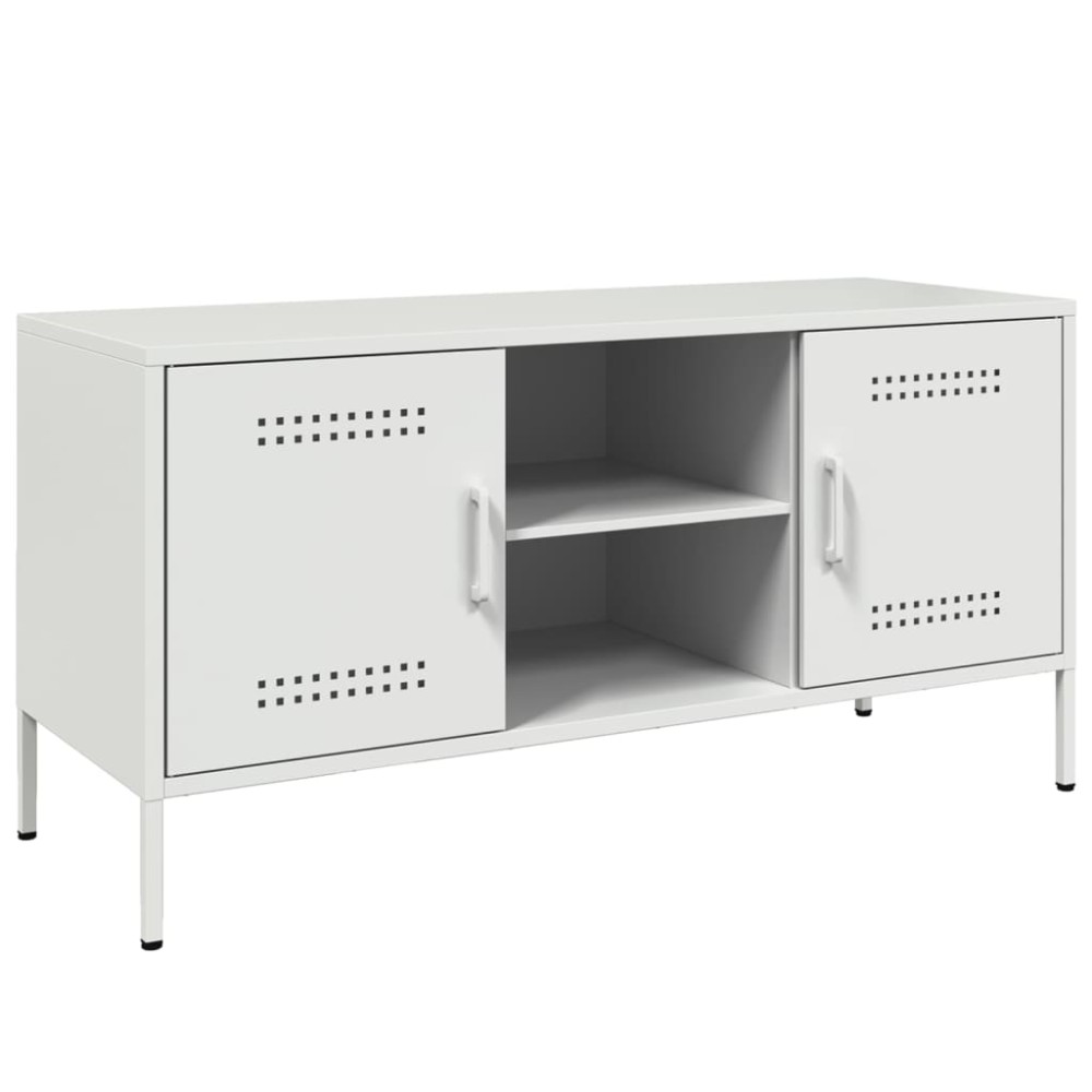 vidaXL Dulap TV, alb, 100,5x39x50,5 cm, oțel