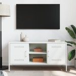 vidaXL Dulap TV, alb, 100,5x39x50,5 cm, oțel vidaXL Dulap TV, alb, 100,5x39x50,5 cm, oțel