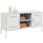 vidaXL Dulap TV, alb, 100,5x39x50,5 cm, oțel vidaXL Dulap TV, alb, 100,5x39x50,5 cm, oțel