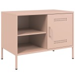 vidaXL Dulap TV, roz, 68x39x50,5 cm, oțel vidaXL Dulap TV, roz, 68x39x50,5 cm, oțel