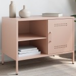 vidaXL Dulap TV, roz, 68x39x50,5 cm, oțel vidaXL Dulap TV, roz, 68x39x50,5 cm, oțel