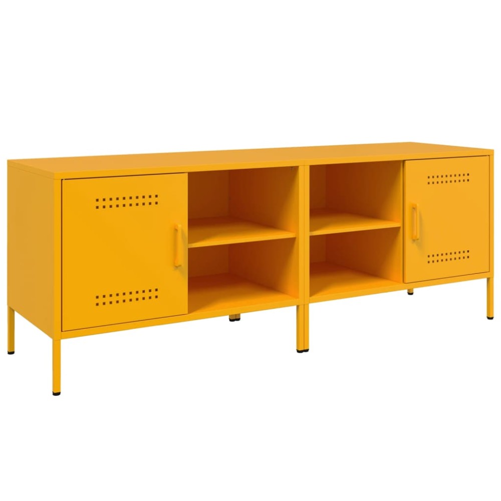 vidaXL Comodă TV, 2 buc., galben muștar, 68x39x50,5 cm, oțel
