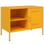 vidaXL Comodă TV, 2 buc., galben muștar, 68x39x50,5 cm, oțel