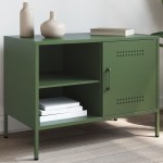 vidaXL Dulap TV, verde măsliniu, 68x39x50,5 cm, oțel vidaXL Dulap TV, verde măsliniu, 68x39x50,5 cm, oțel