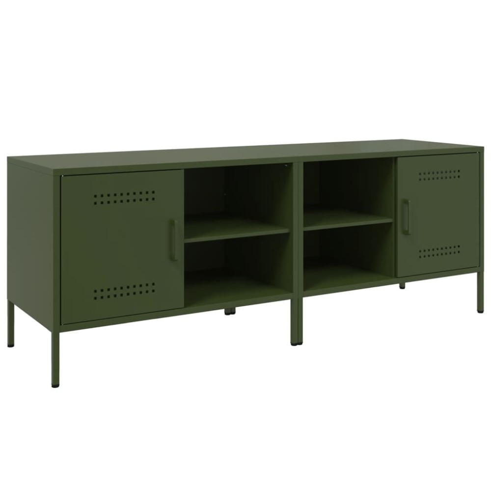 vidaXL Dulapuri TV, 2 buc., verde măsliniu, 68x39x50,5 cm, oțel