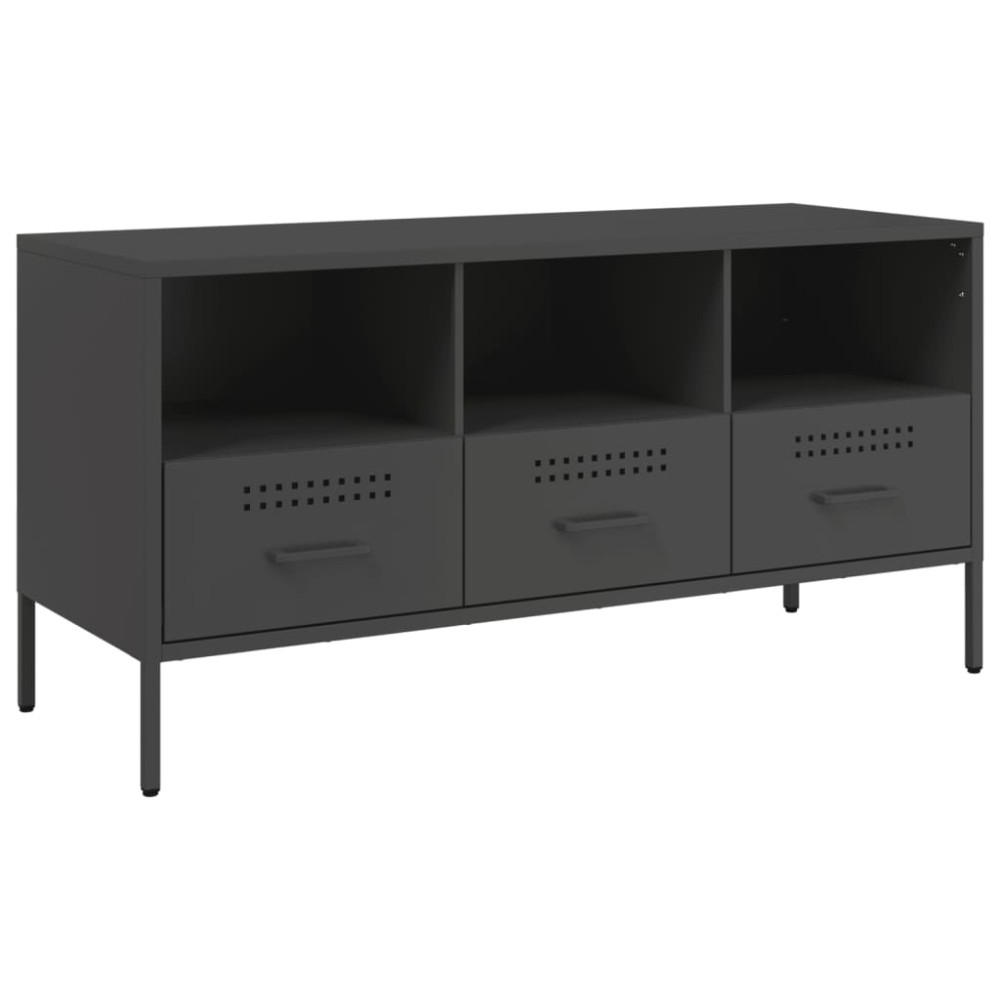 vidaXL Dulap TV, negru, 100,5x39x50,5 cm, oțel