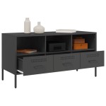 vidaXL Dulap TV, negru, 100,5x39x50,5 cm, oțel