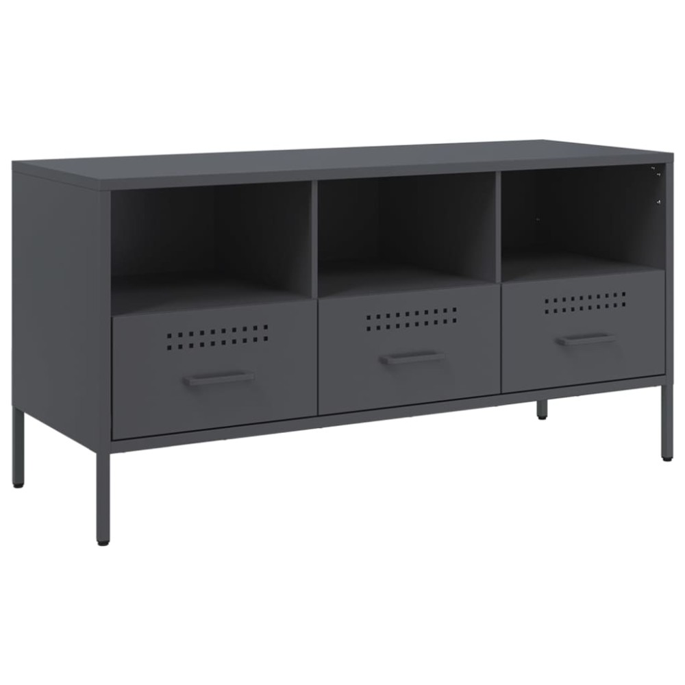vidaXL Dulap TV, antracit, 100,5x39x50,5 cm, oțel