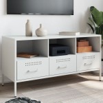 vidaXL Dulap TV, alb, 100,5x39x50,5 cm, oțel vidaXL Dulap TV, alb, 100,5x39x50,5 cm, oțel