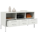 vidaXL Dulap TV, alb, 100,5x39x50,5 cm, oțel vidaXL Dulap TV, alb, 100,5x39x50,5 cm, oțel