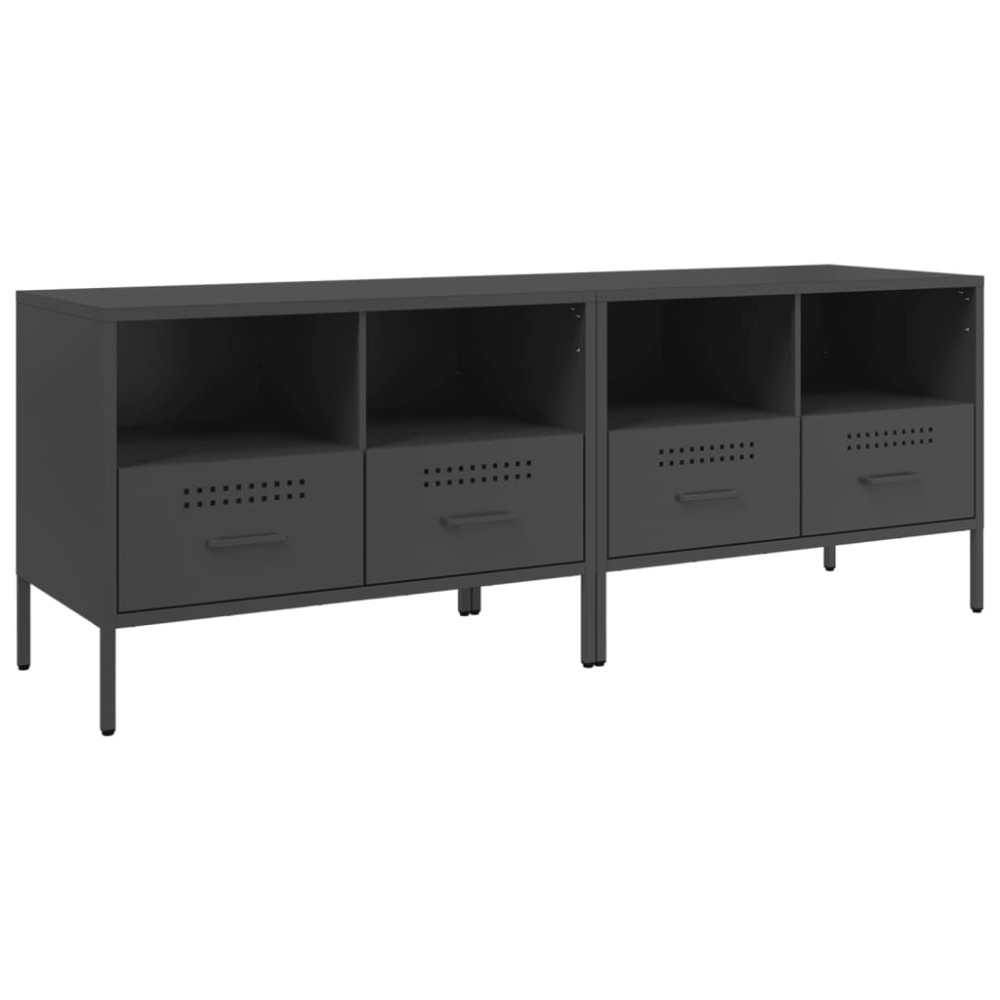 vidaXL Dulapuri TV, 2 buc., negru, 68x39x50,5 cm, oțel