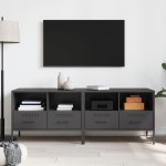 vidaXL Dulapuri TV, 2 buc., negru, 68x39x50,5 cm, oțel