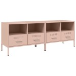 vidaXL Dulapuri TV, 2 buc., roz, 68x39x50,5 cm, oțel