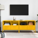 vidaXL Comodă TV, 2 buc., galben muștar, 68x39x50,5 cm, oțel