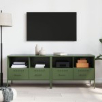 vidaXL Dulapuri TV, 2 buc., verde măsliniu, 68x39x50,5 cm, oțel