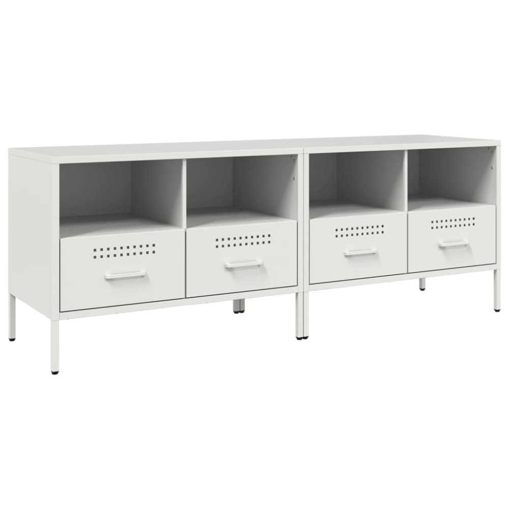 vidaXL Dulapuri TV, 2 buc., alb, 68x39x50,5 cm, oțel