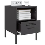 vidaXL Noptiere, 2 buc., negru, 36x39x50,5 cm, oțel vidaXL Noptiere, 2 buc., negru, 36x39x50,5 cm, oțel