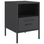 vidaXL Noptiere, 2 buc., negru, 36x39x50,5 cm, oțel vidaXL Noptiere, 2 buc., negru, 36x39x50,5 cm, oțel