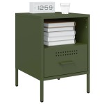 vidaXL Noptiere, 2 buc., verde olive, 36x39x50,5 cm, oțel vidaXL Noptiere, 2 buc., verde olive, 36x39x50,5 cm, oțel